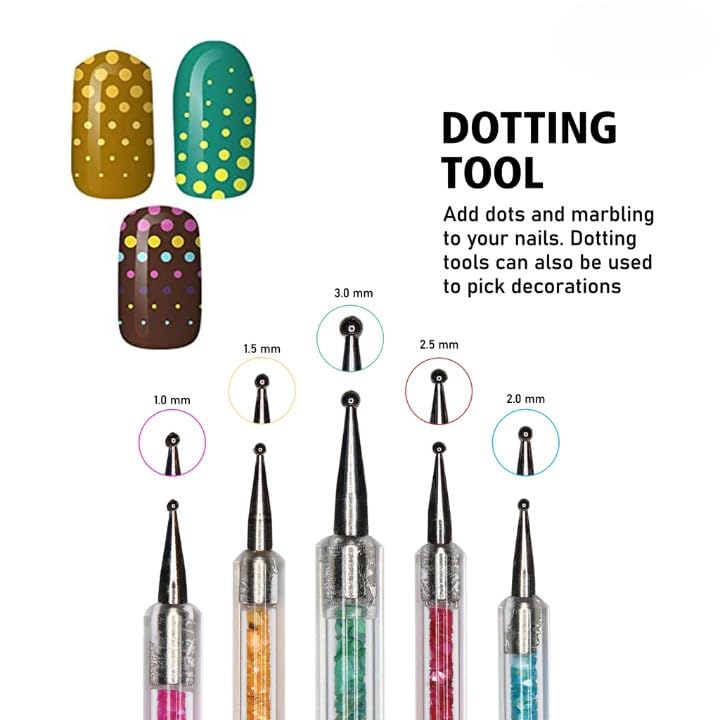 SWASCO Mandala Dotting Tools for Painting, Rock Paint Kits, Nail Art, Polymer Clay | DIY Supplies with Ball Stylus Dot Pen | Metal Modelling Ball (5 PCS) - Image 2