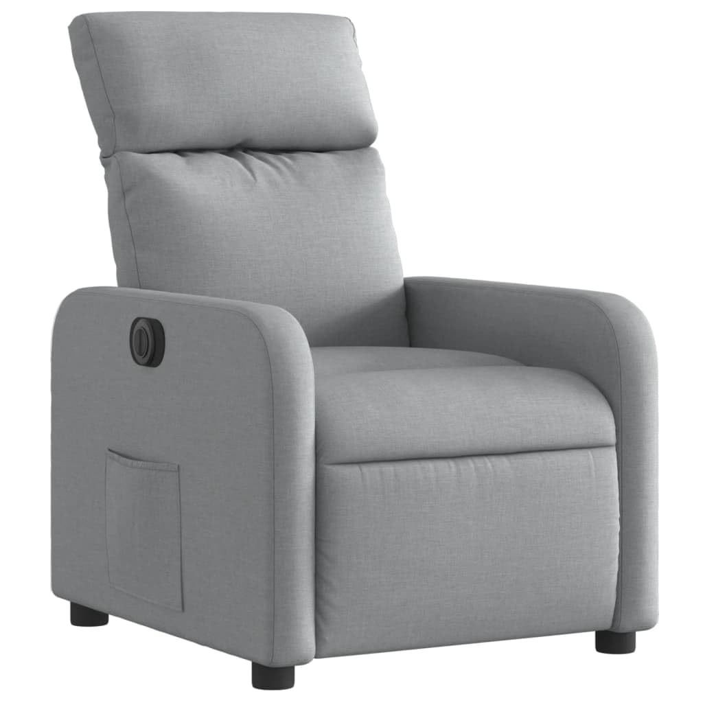 vidaXL Sillón reclinable eléctrico Tela Gris Claro