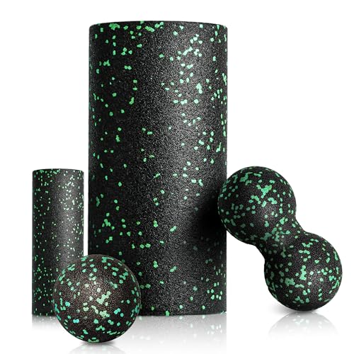 Faszienrolle Set Foam Roller Faszien Set mit Großer und Mini Faszienrolle Klein Faszienball und Duoball für Intensive Massage Faszien Training von Muskeln