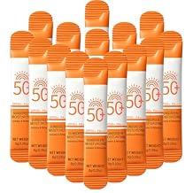 Travel Size Sunscreen Primer, SPF 50+, 15PCS Moisturizing Mini Sunscreen Bulk for Face & Body, Sunblock Travel, Lightweight, Non-Greasy, Summer Beach Vacation Essentials, 0.28 OZ/Pack