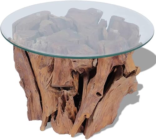 Mesa de centro única, mesa de centro para sala de estar, adecuada para sala de estar, oficina, balcón, sala de estar familiar, madera maciza de teca