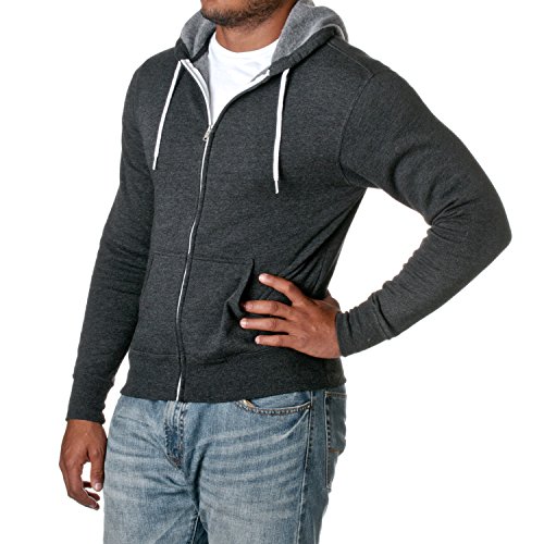 Independent Trading Co. Unisex Full Zip Hooded Sweatshirt Charcoal Heather Small3