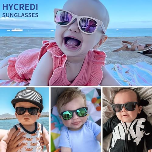 Hycredi Flexible Bendable Baby Polarized Sunglasses with Strap for Newborn Infant Boys Girls Age 0-18 Months3