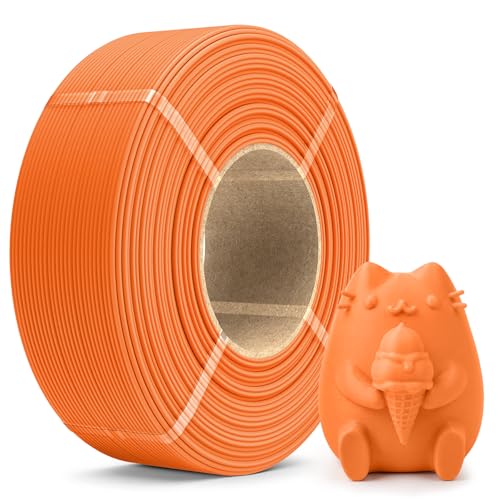 Image of SUNLU Matte PLA Filament Refill 1.75mm 1KG, 3D Printer Filament PLA Refill, No-Spool PLA Matte Filament for Reusable Spools Compatible with Bambu Labs Filament, 1KG /Roll Sunny Orange