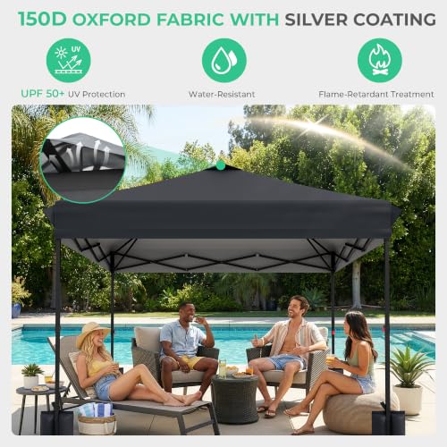 Image of JEAREY 10x10 Pop Up Canopy Tent, Easy Up Outdoor Market Canopy, Gray