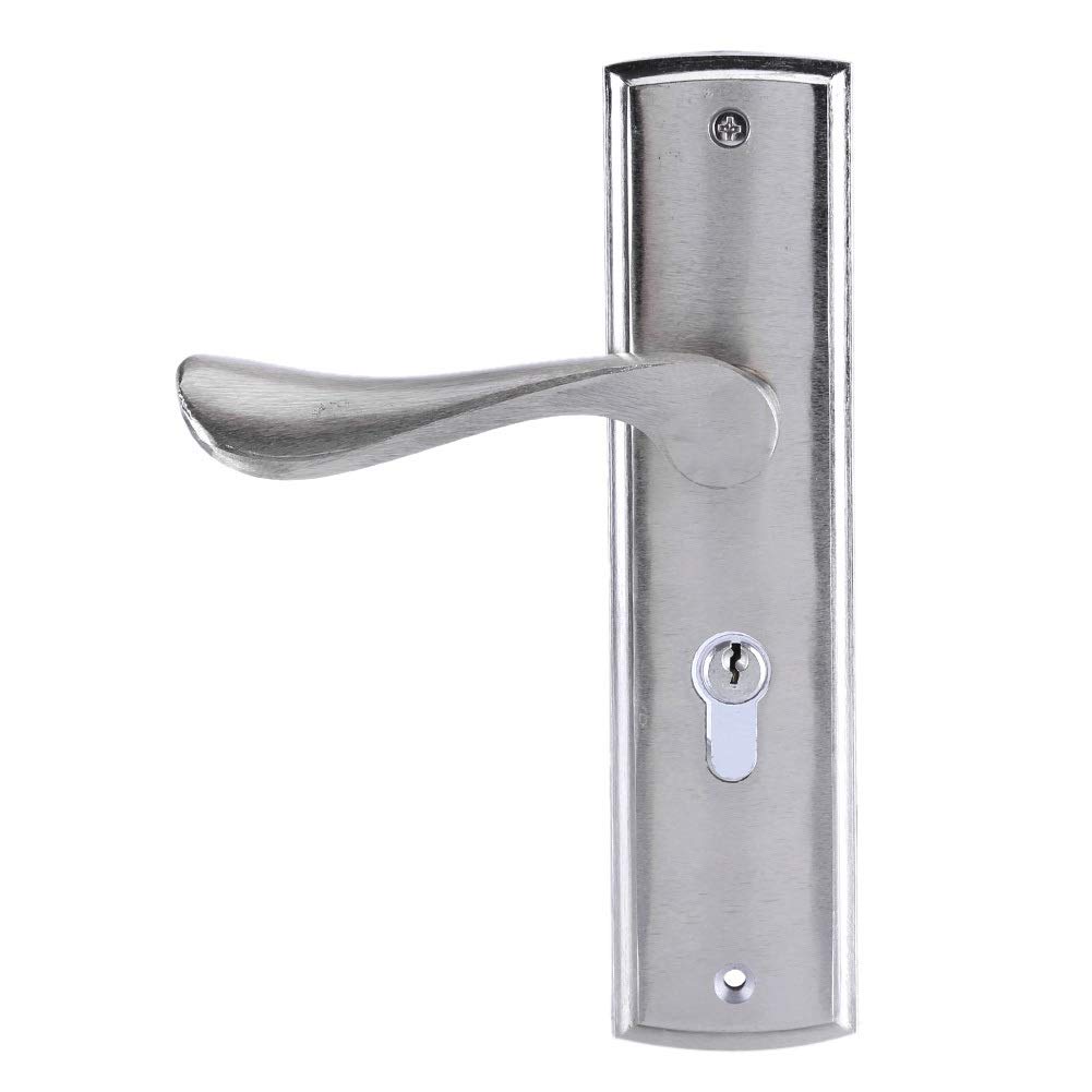 Door Lock - Durable Aluminum Alloy Back Cylinder Door Handle Locks Cylinder Front Back Lever Latch Home Security With Keys