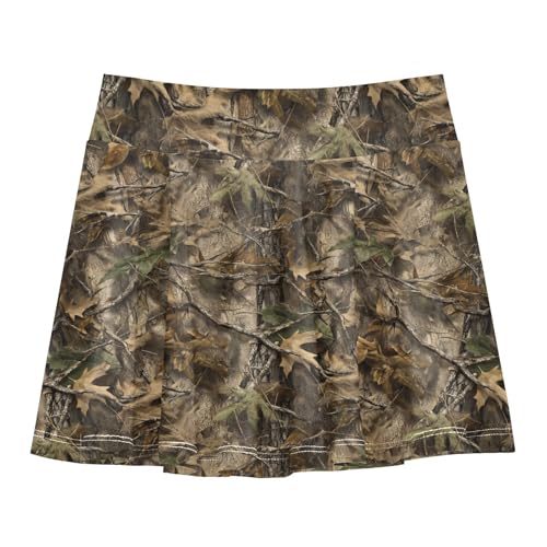Camo Girls Athletic Skort with Shorts High Waisted Sports Skirt for Golf Tennis Dance with Side Pockets 11-12 Years