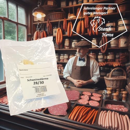 Bratwurstdarm | Naturdarm | Schweinedarm Kaliber 28/30 | 10 Meter (1,20€/ Meter)