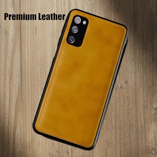 Image of Leather Case for Samsung Galaxy S20FE Premium Protective Stylish Slim Cover with Shockproof Raised Edges Brown