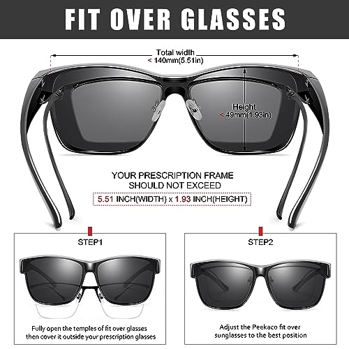 Image of Polarized Sunglasses Fit Over Glasses for Women Men | Oversized Square Sun Glasses UV400 Protection