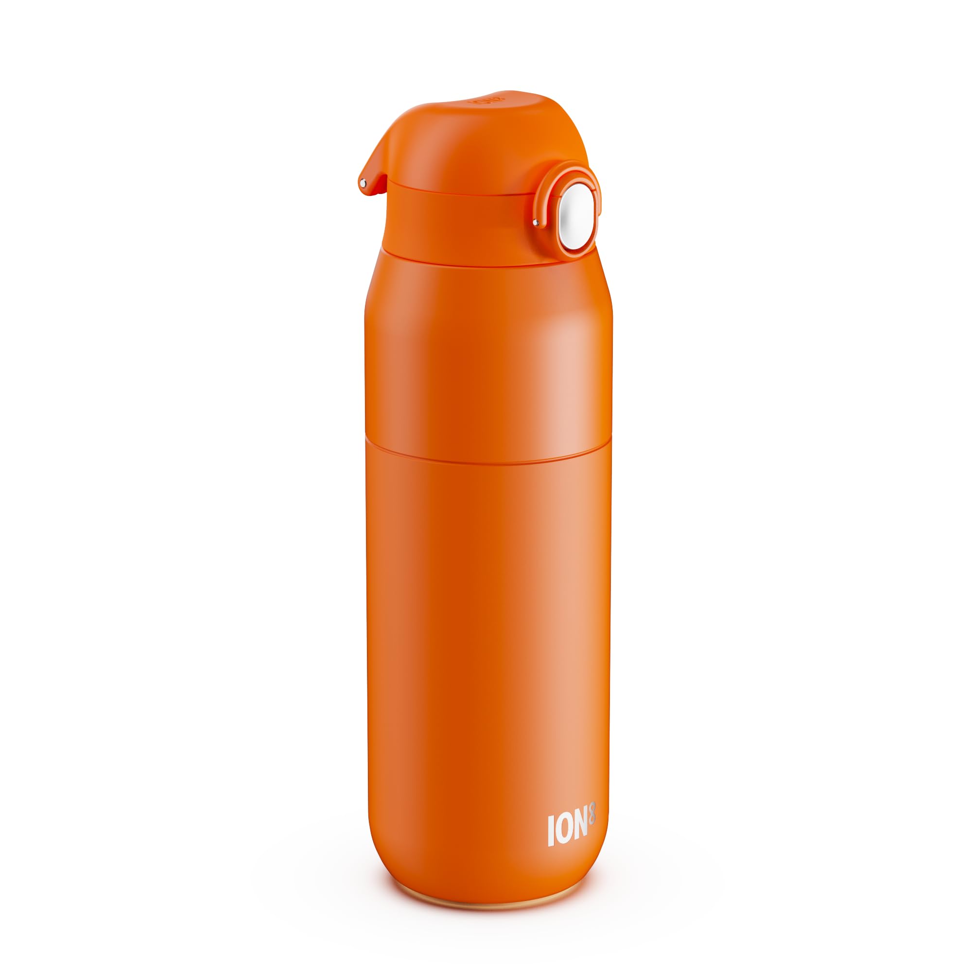 ION8 Primo Revive Insulated Water Bottle 540 ml (18 oz)– Leakproof Stainless Steel Bottle with Flip Lid, One Touch Open, Fast Flow, Vacuum Insulated Hot & Cold, Dishwasher Safe, Orange