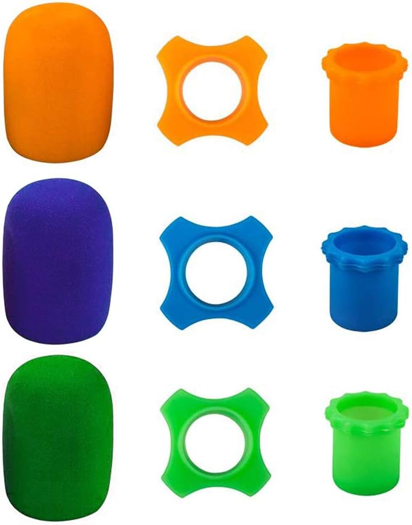 TuNan 9PCS Handheld Microphone Protection, Silicone Ring, Bottom Rod Sleeve Holder