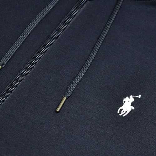 Polo Ralph Lauren Men's Full Zip Hoodie, White Logo, Navy, L Size, navy, L4
