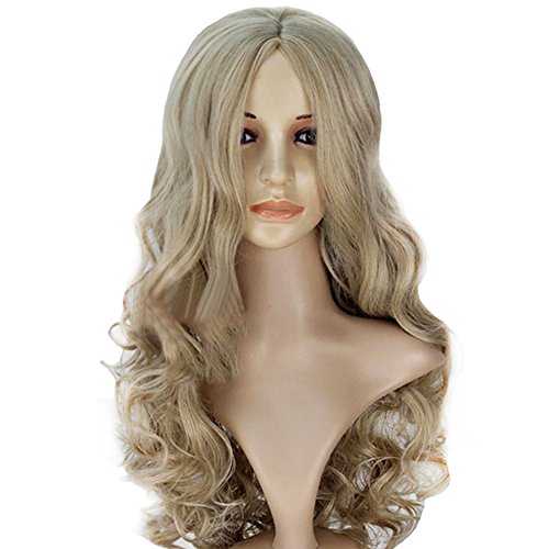 RightOn High Quality Women Girls Braids Pretty Sexy Long Wavy Wig with Wig Cap and Comb (Color as shown)