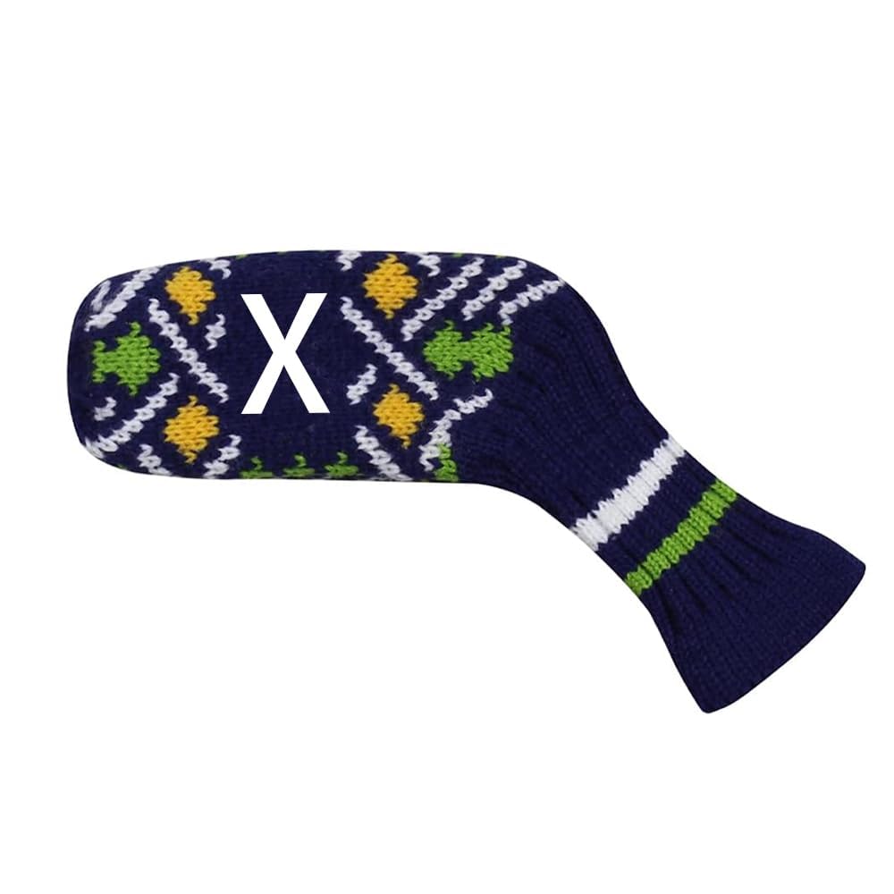 Scott Edward 1PCS Knitted Golf Club Head Covers for Irons Wedge Cuteness and Basically Socks Shape Washable Golf Club Head Protector on Pattern Style Double Sided Customized(Four-Color Pattern) — image 1
