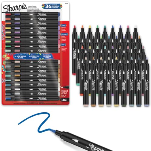 Sharpie Creative Markers Variety Pack Water-Based Acrylic Paint Markers Bullet Tip Assorted 36 Count