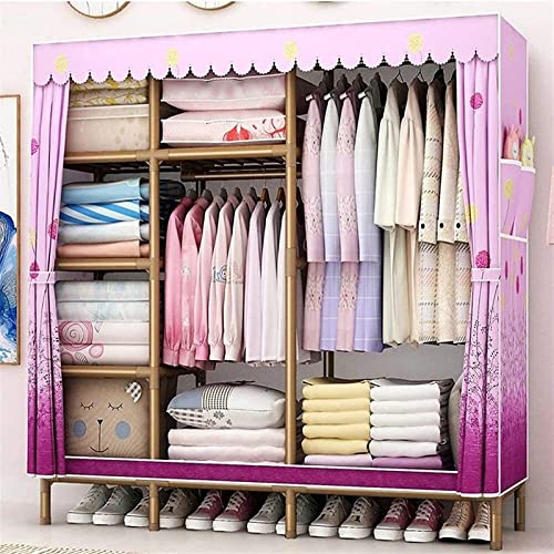 Armario portátil de tela y acero de 170x170cm para almacenamiento de ropa en dormitorio