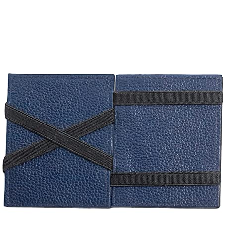 Carteira Mágica Pequena Masculina De Couro Le Voyage Cor:Azul