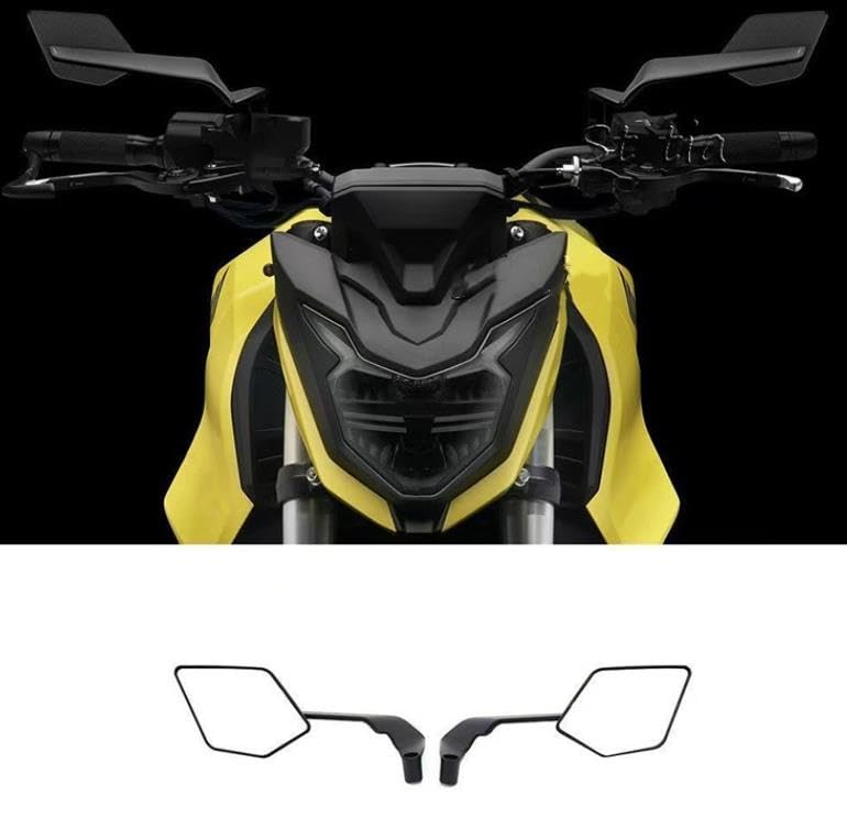 2 Pièces Rétroviseurs Moto pour Aprilia Tuono 660 2020-2024,Rétroviseurs Fixes Rotatifs à 360°,Rétroviseurs Plats Réglables,A