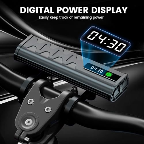 VASTFIRE 17 LED Bike Lights, Super Bright Bicycle Light for Night Riding, USB Rechargeable Bike Headlight and Taillight, Waterproof Wide Beam Bike Front Light with Digital Power Display - Image 6