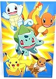 Silver Buffalo Pokémon 13' x 19' Canvas Wall Art - Pikachu Eevee Charmander Squirtle Bulbasaur - Group Pokemon Picture Poster