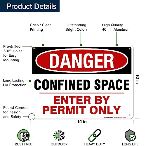 Panneau danger confined space pour sécuriser accès cuves et silos - 6