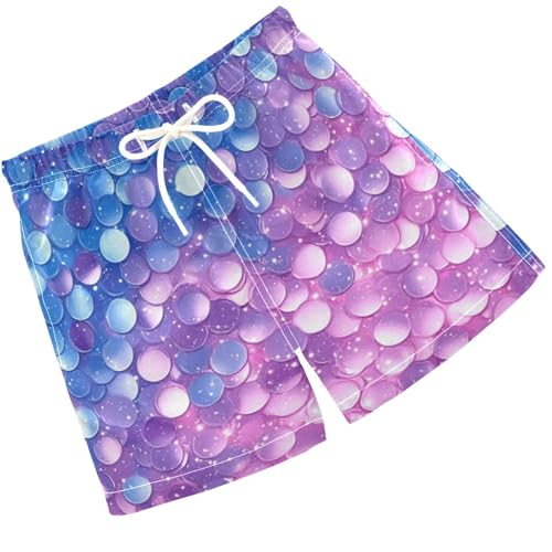 Pigsaly Boys Swim Trunks Pink Blue Lavender Gradient Flashing Glitter Boys Board Shorts Swimsuit Swimwear Bathing Suit 2T