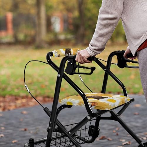 Image of Daisy & Dog Universal Walker Seat Covers, Soft Rollator Seat and Backrest Covers, Adjustable Accessories for Seniors Women Men