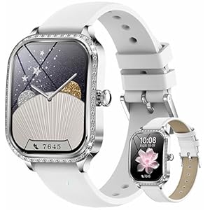 Smartwatch Damen Elegant Design mit Strasssteine, 1.75″ Damenuhr mit Bluetooth Anrufe Herzfrequenz Schlafmonitor IP68 Fitnessuhr für Android iOS