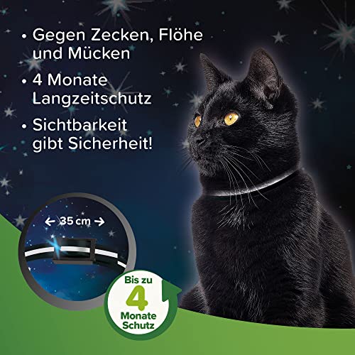 Beaphar Zecken- und Flohschutz Halsband reflektierend Katze, 35cm