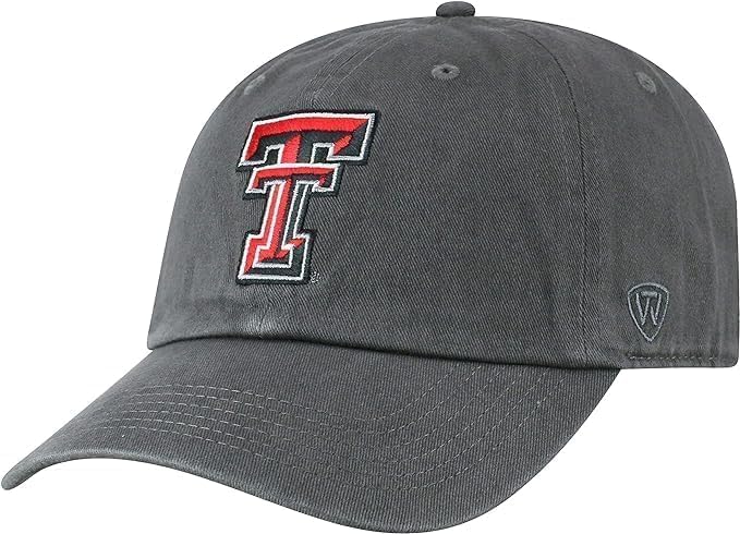 Collegiate Charcoal Team Logo Adjustable Hats (US Alpha One Size Texas Tch)