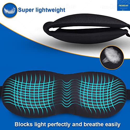 Image of 3D Sleep Mask for Women, Men & Kids - Super Soft Cotton Eye Mask for Sleeping, Adjustable Eye Cover for Travel, Nap, Meditation - Lightweight, Light Blocking Blindfold Sleep Mask (Black)