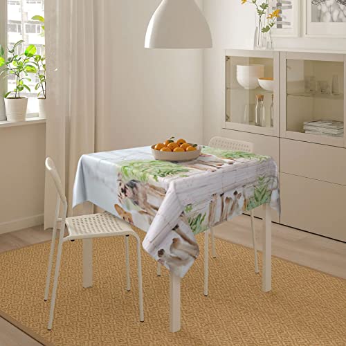 Nappe carrée lavable résistante à l'eau motif chien rigolo pour restaurant et mariage