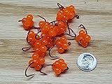 1 Dozen - 1/0 Realistic Rubber Cluster Egg Neon Orange - Salmon and Steelhead Fishing