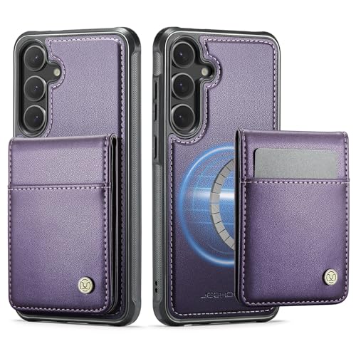 Étui pour Samsung S23 Ultra violet avec portefeuille magnétique amovible en cuir