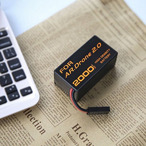 Eleoption Batterie Rechargeable 2000 mAh 11,1 V en Lithium-ION Polymer pour Parrot AR.Drone 2.0 Quadricoptère télécommandé (2 pcs)