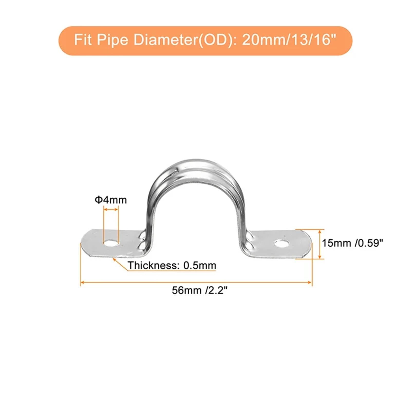 Colliers De Serrage En Acier Inoxydable, 50 Pièces, 16/20/25mm Pour Tuyaux