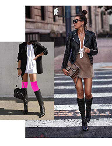 Image of v28 Women's Neon Knit Leg Warmer for 80s Party Dance Sports Yoga