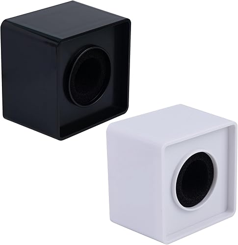 Miniatura 9 de AUEAR, Logotipo cuadrado del micrófono DIY en forma de cubo de la bandera del micrófono para la entrevista de noticias Blanco,Blanco & negro