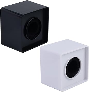 AUEAR, 2 Pack Square Cube Shaped Interview Mic Microphone Flag Station with Foam for KTV Black White