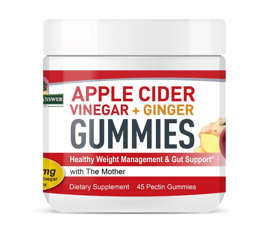 Natural's Answer Vinagre de sidra de manzana 500 mg, sin alcohol, vegano, 45 gomitas