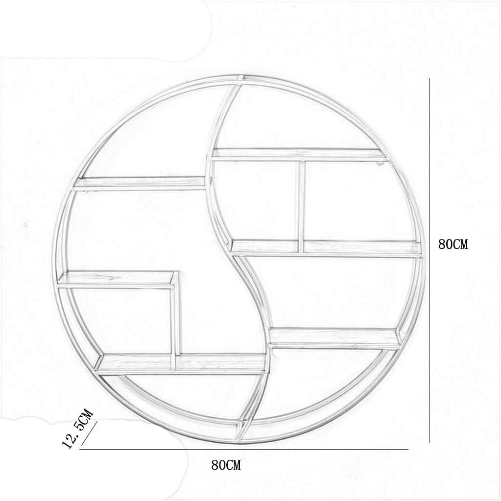 Scaffali fissati al muro creativi, scaffali circolari dell'interno multifunzionali nel salone, scaffali decorativi, scaffali multifunzionali dell'esposizione delle materie prime,,D'oro,80CM