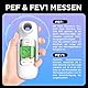 Peak Flow Meter 2.0 mit Bluetooth, für Erwachsene Kinder zur Überwachung der Lungenfunktion, 300 histotische Daten mit Zeit, für Asthma COPD, PEF & FEV1, Risikosymbol, APP