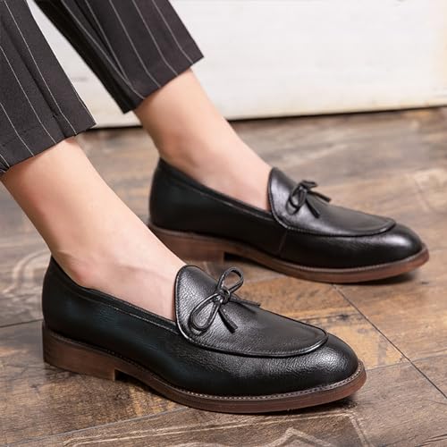 Men's Leather Slip-on Dress Penny Loafers Casual Non-Slip Business Formal Shoes Party Wedding Prom Leather Shoes3