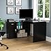 Vida Designs Longton Regulowane, biurko komputerowe w kształcie litery L z półkami, szufladą i drzwiami, stół do komputera lub laptopa, stacja robocza do gier, meble, czarny