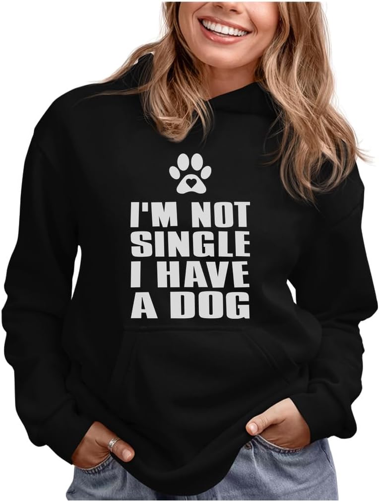 Tstars I'm Not Single I Have a Dog Valentine's Day Gift for Dog Lovers Women Hoodie