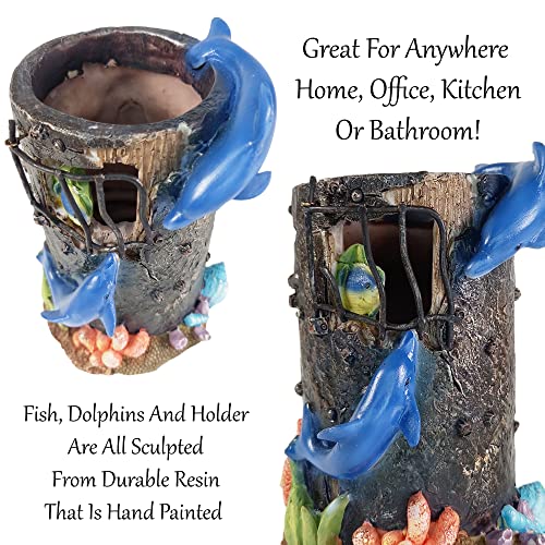 Urbalabs Mermaid Mermaid Decor For Girls Room Mermaid Candle Holder Standing Mediterranean Princess Beach Sea Tea Lights Bathroom Decor Ornament Figurines Sculpture Ocean (Dolphin) #TOP2