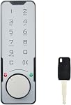 Electronic Cabinet Lock Kit, Code Security Lock with Handle and Security Key Keyless Entry Door Lock with Emergency Power Interface Digital Smart Door Lock for Access Control System (White)