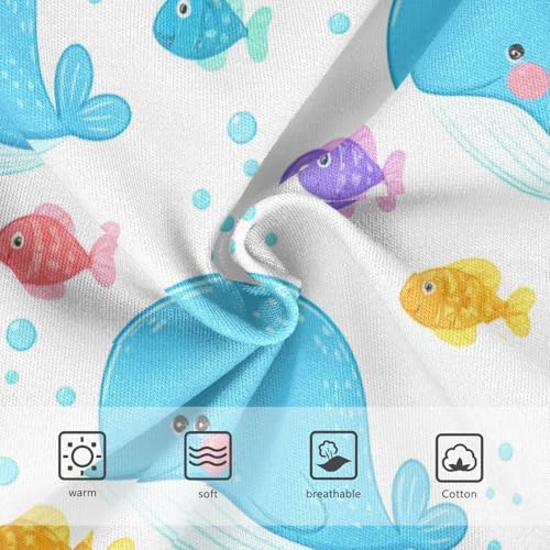 Cute Blue Whales Colorful Fish Cute Panties Girl Toddler Girls Underwear Cotton Stylish Briefs Kids Undies 2t3