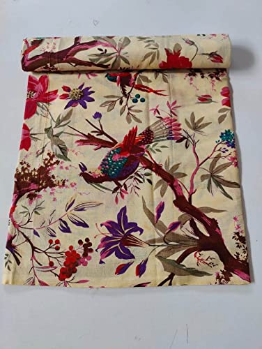 Image of Floral Printed Cotton Fabric Cloth Hand Block Print Fabric Women Material Running Jaipuri Hand Block Printed Women Dress Material Kurtis Natural 44 inch Inches Width 2.5 Meter (Pattern 30)